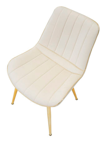 Sedia "Paris" in poliestere gambe in metallo color oro per interni