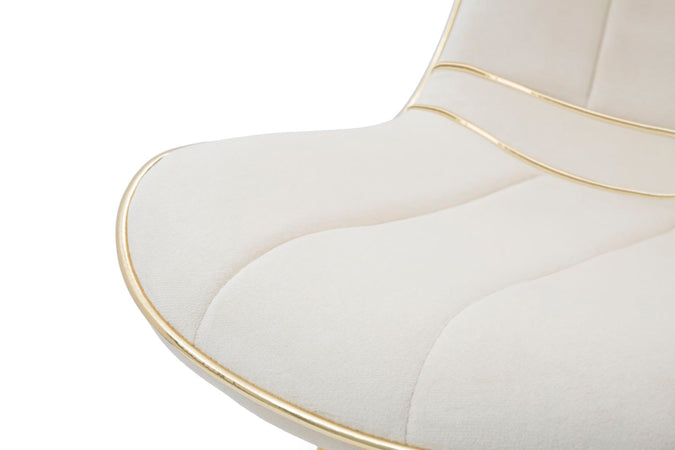 Sedia "Paris" in poliestere gambe in metallo color oro per interni