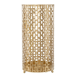 Porta ombrelli "Oblin" struttura in ferro color oro con motivi decorativi