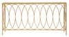Console struttura in metallo color oro e crema ripiano in vetro per interni
