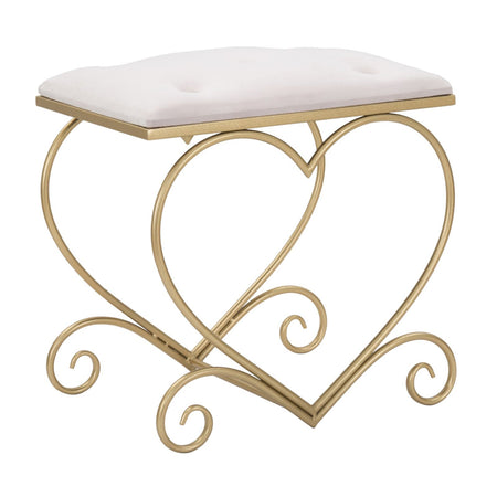 Sgabello "Heart" in poliestere struttura in metallo color oro per interni