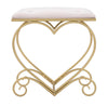 Sgabello Heart in poliestere struttura in metallo color oro per interni