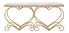 Panca Heart in poliestere struttura in metallo color oro per interni