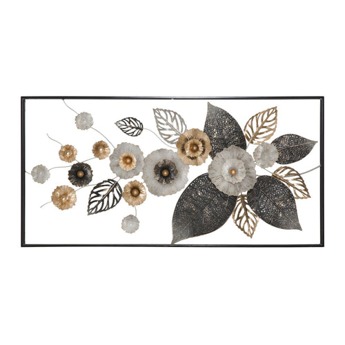 Pannello fiori e foglie decorative in ferro per decorazioni ambienti