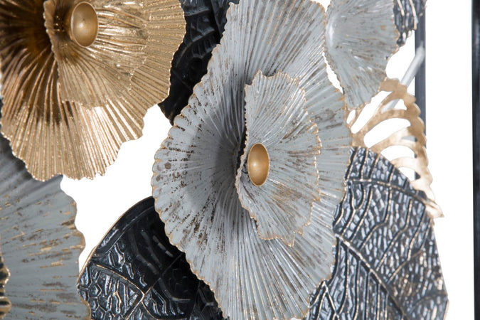 Pannello fiori e foglie decorative in ferro per decorazioni ambienti