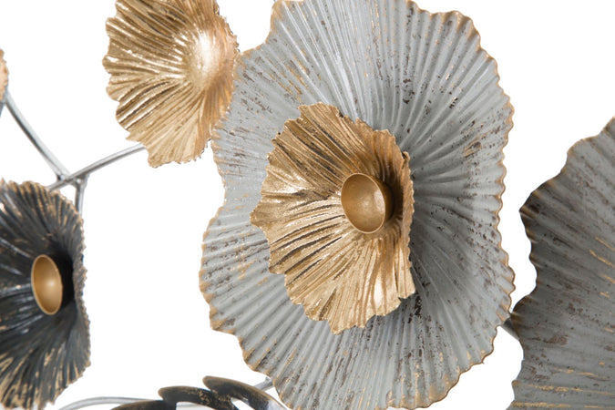 Pannello fiori e foglie decorative in ferro per decorazioni ambienti