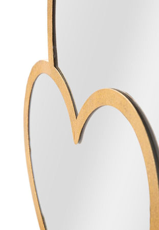 Specchio da parete cuore cornice color oro per bagni e camere da letto