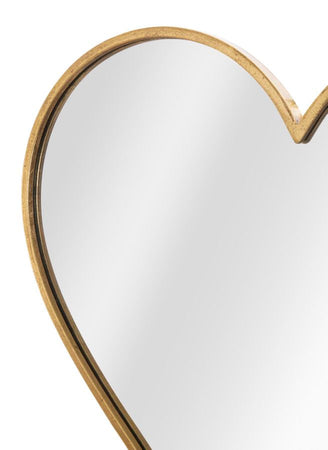 Specchio da parete cuore cornice color oro per bagni e camere da letto