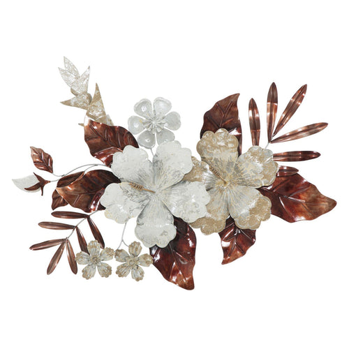 Pannello fiori e foglie decorative in ferro per decorazioni ambienti