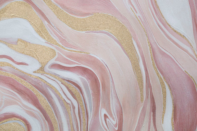 Dipinto su tela colore rosa con telaio in legno per decorazioni ambienti