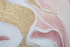 Dipinto su tela colore rosa con telaio in legno per decorazioni ambienti