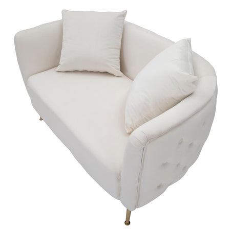 Divanetto "Bucarest" 2 posti in velluto gambe in metallo color oro per interni