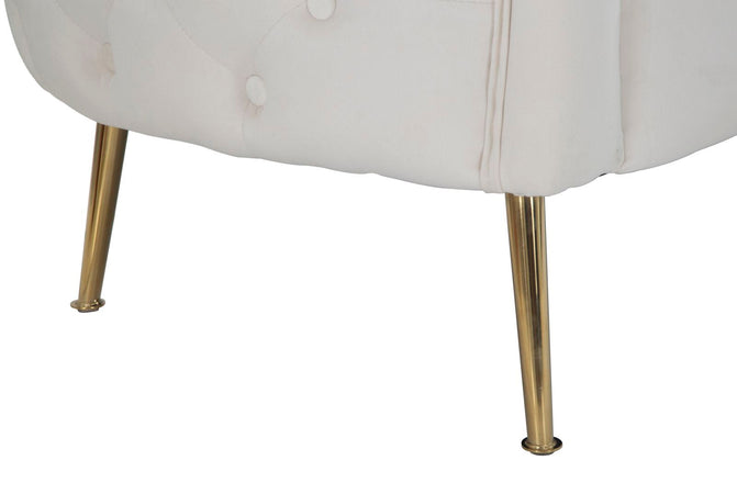 Divanetto "Bucarest" 2 posti in velluto gambe in metallo color oro per interni