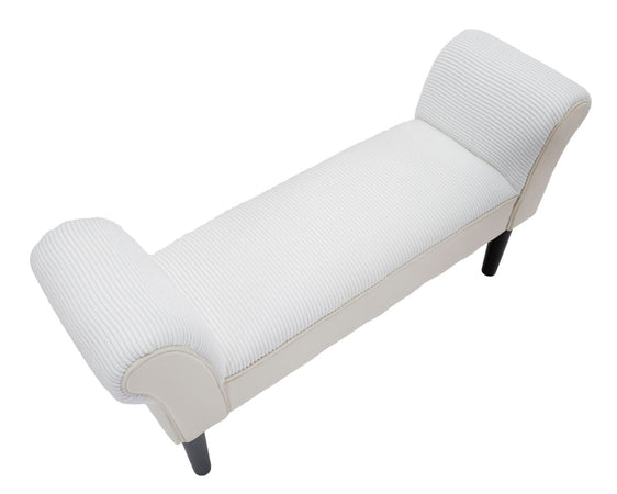 Panchetta in poliestere gambe color crema in legno colore nero per interni