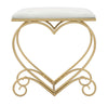 Sgabello Heart in poliestere struttura in metallo color oro per interni