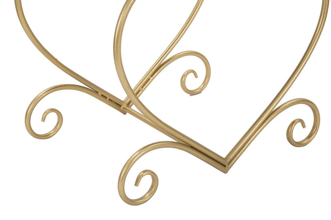 Sgabello "Heart" in poliestere struttura in metallo color oro per interni