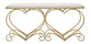 Panca Heart in poliestere struttura in metallo color oro per interni