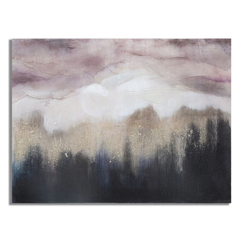 Dipinto su tela montagna con sfumature rosa con telaio in legno per decorazioni ambienti