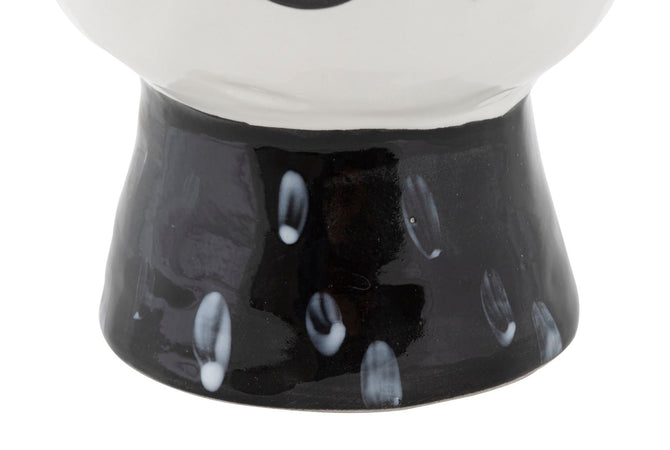 Vaso in porcellana bianca con volto stile cubismo per decorazioni ambienti