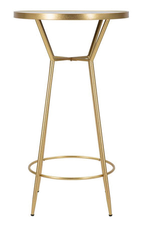 Tavolo da bar "Circle" struttura in ferro color oro e ripiano in vetro per interni