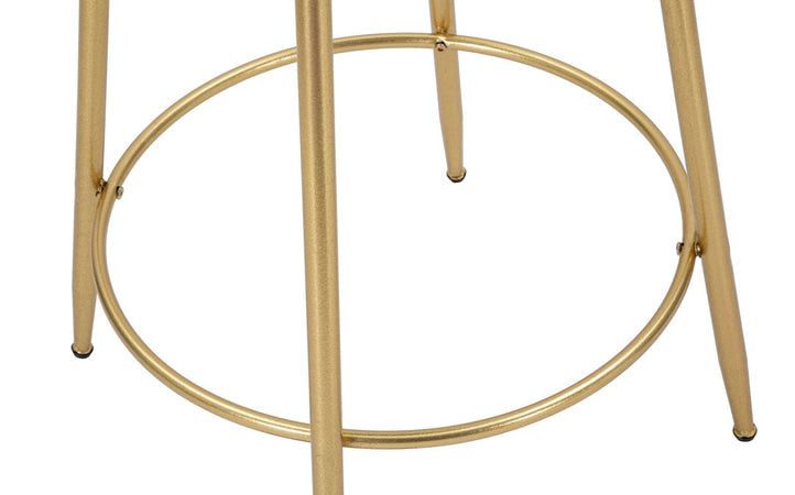 Tavolo da bar "Circle" struttura in ferro color oro e ripiano in vetro per interni