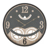 Orologio da parete color nero e legno naturale per salotto e cucina