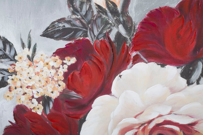 Dipinto su tela rose con intelaiatura in legno per decorazioni ambienti