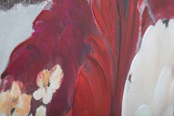 Dipinto su tela rose con intelaiatura in legno per decorazioni ambienti