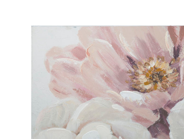Dipinto su tela rose con intelaiatura in legno per decorazioni ambienti