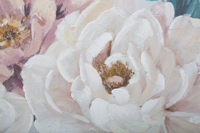 Dipinto su tela rose con intelaiatura in legno per decorazioni ambienti