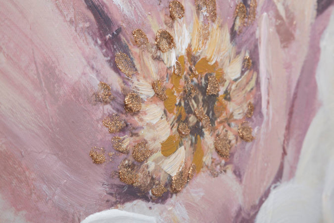 Dipinto su tela rose con intelaiatura in legno per decorazioni ambienti