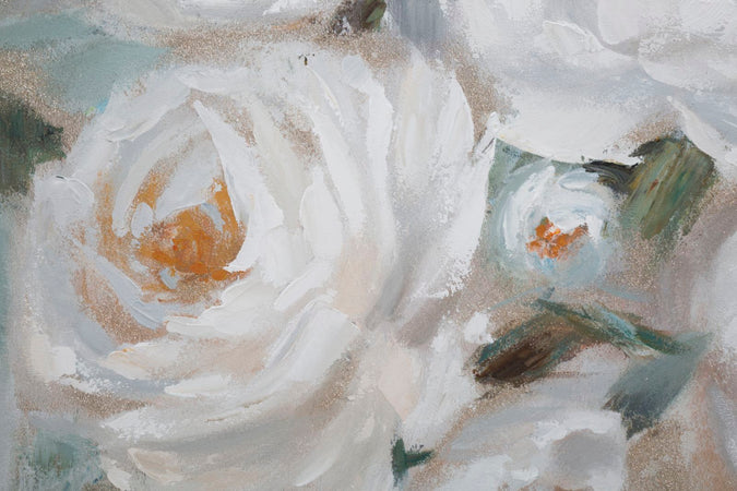 Dipinto su tela Crem Flower con intelaiatura in legno per decorazioni ambienti