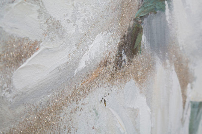 Dipinto su tela Crem Flower con intelaiatura in legno per decorazioni ambienti