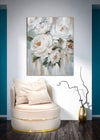 Dipinto su tela Crem Flower con intelaiatura in legno per decorazioni ambienti