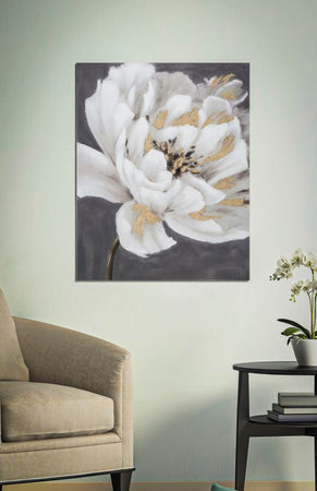 Dipinto su tela rosa bianca con intelaiatura in legno per decorazioni ambienti