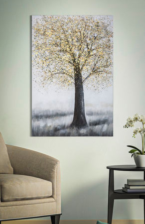 Dipinto su tela albero con intelaiatura in legno per decorazioni ambienti