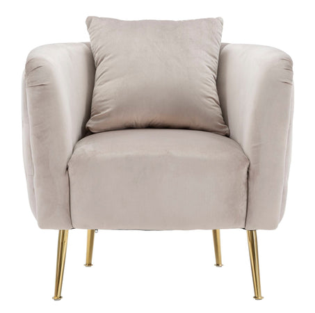 Poltrona "Bucarest" 1 posto in velluto gambe in metallo color oro per interni