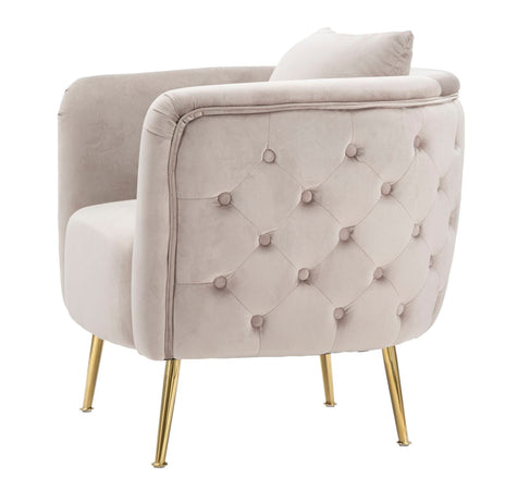 Poltrona "Bucarest" 1 posto in velluto gambe in metallo color oro per interni