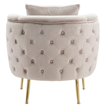 Poltrona "Bucarest" 1 posto in velluto gambe in metallo color oro per interni
