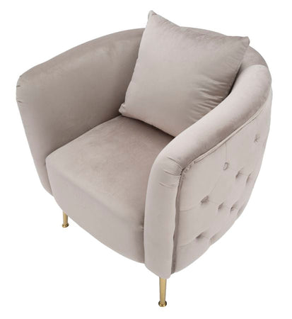 Poltrona "Bucarest" 1 posto in velluto gambe in metallo color oro per interni