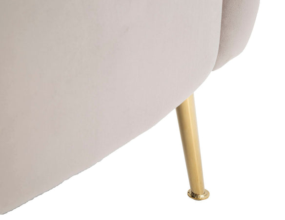 Poltrona "Bucarest" 1 posto in velluto gambe in metallo color oro per interni