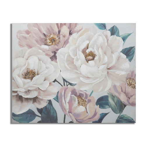 Dipinto su tela rose con intelaiatura in legno per decorazioni ambienti