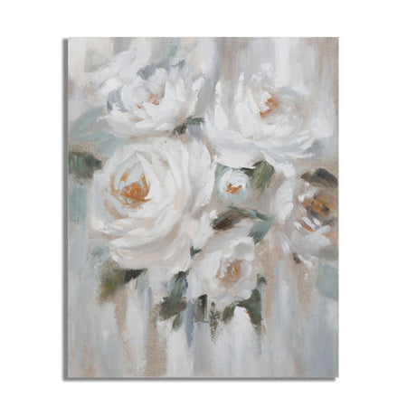 Dipinto su tela Crem Flower con intelaiatura in legno per decorazioni ambienti
