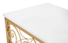 Console Spiral struttura in metallo color oro ripiano in vetro per interni