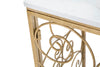 Console Spiral struttura in metallo color oro ripiano in vetro per interni