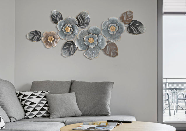 Composizione floreale decorativa Greys in ferro per decorazioni ambienti