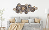 Composizione floreale decorativa Browny in ferro per decorazioni ambienti