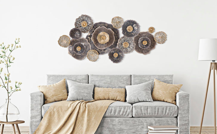 Composizione floreale decorativa Browny in ferro per decorazioni ambienti