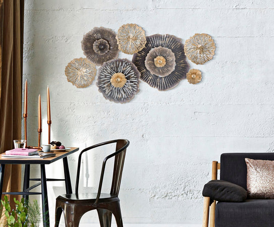 Composizione floreale decorativa Browny in ferro per decorazioni ambienti