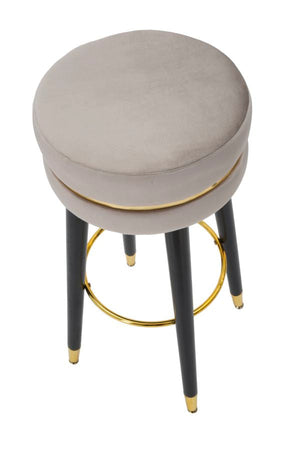 Sgabello da bar "Paris" in poliestere gambe in legno colore nero per interni